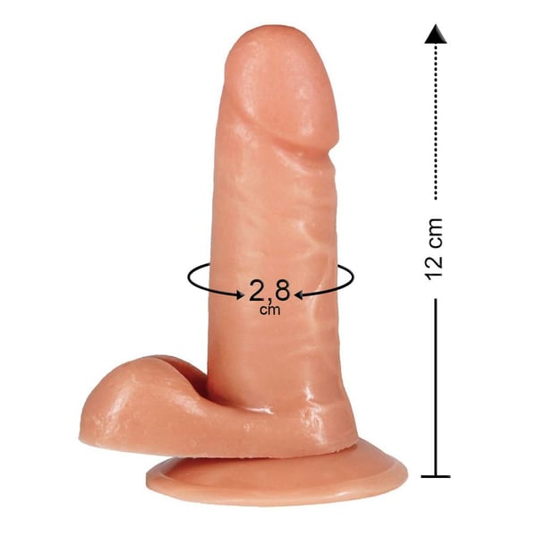 Prótese Com Escroto E Ventosa 12 X 2,8Cm Prazer & Cia