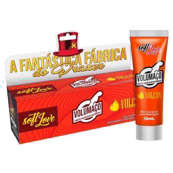 Volumaço Vulcan Gel Excitante Masculino Hot E Vasodilatador 15Ml Soft Love